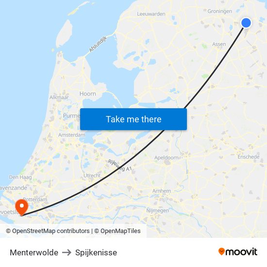 Menterwolde to Spijkenisse map