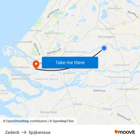 Zederik to Spijkenisse map