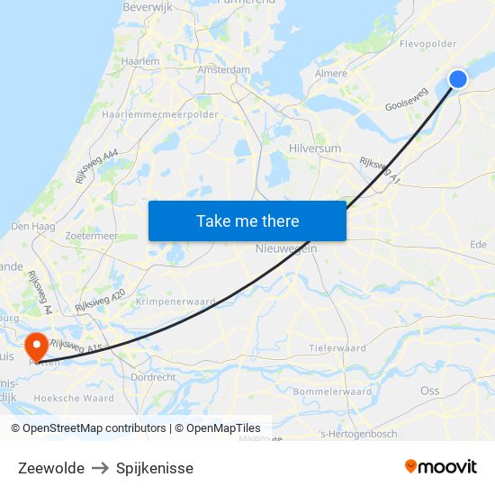 Zeewolde to Spijkenisse map