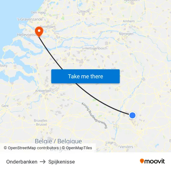 Onderbanken to Spijkenisse map