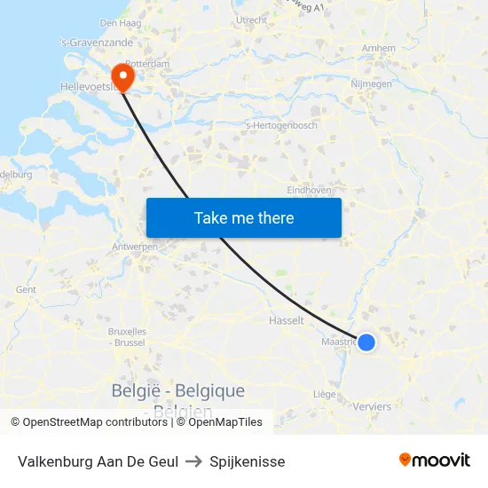 Valkenburg Aan De Geul to Spijkenisse map