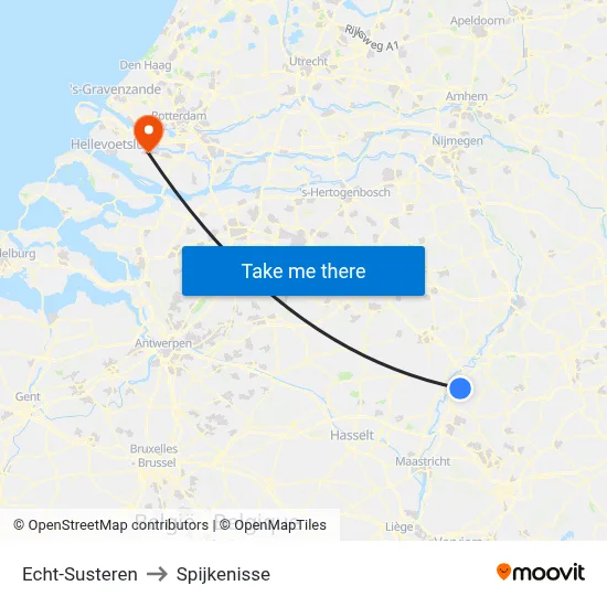 Echt-Susteren to Spijkenisse map