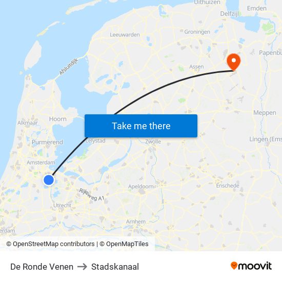 De Ronde Venen to Stadskanaal map