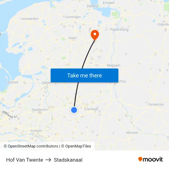 Hof Van Twente to Stadskanaal map