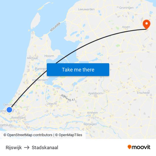 Rijswijk to Stadskanaal map