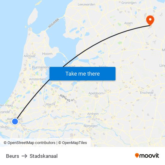 Beurs to Stadskanaal map