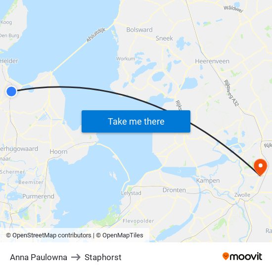 Anna Paulowna to Staphorst map