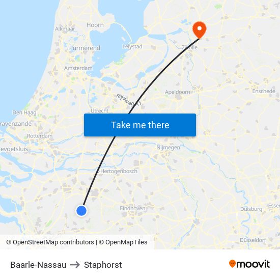 Baarle-Nassau to Staphorst map