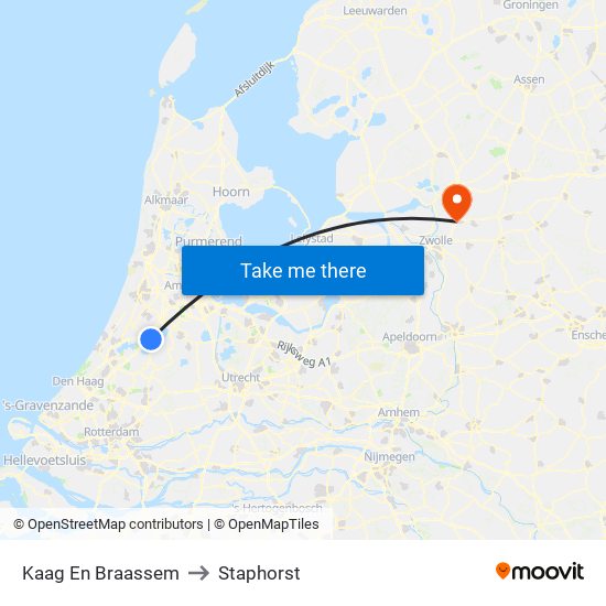 Kaag En Braassem to Staphorst map