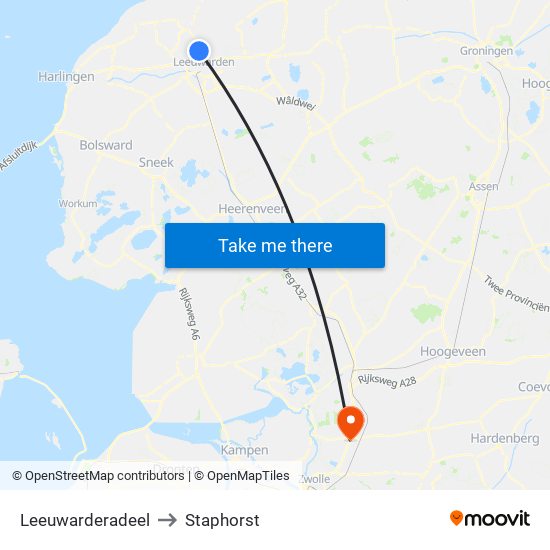 Leeuwarderadeel to Staphorst map