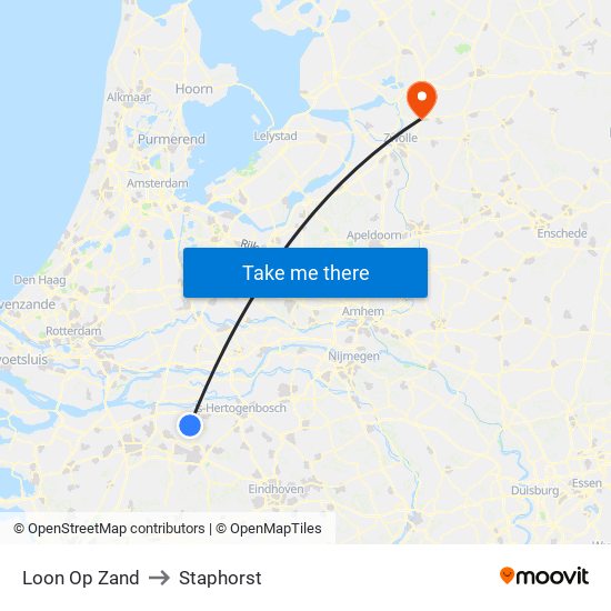 Loon Op Zand to Staphorst map