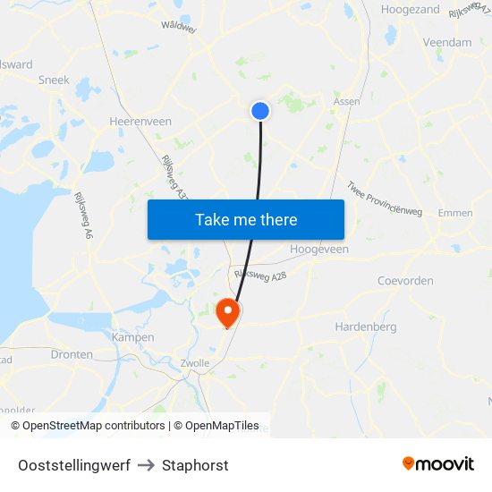 Ooststellingwerf to Staphorst map