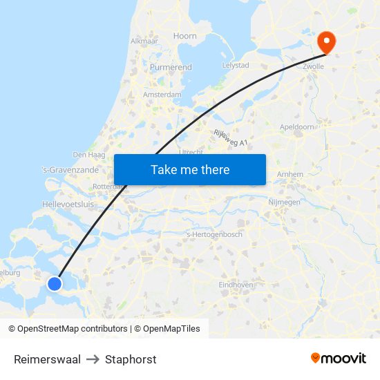 Reimerswaal to Staphorst map