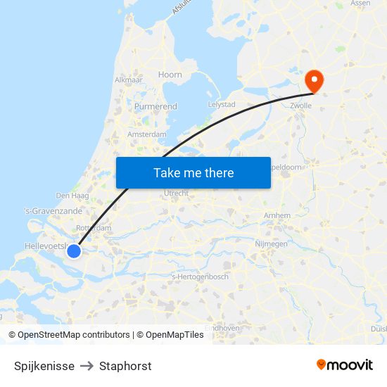 Spijkenisse to Staphorst map