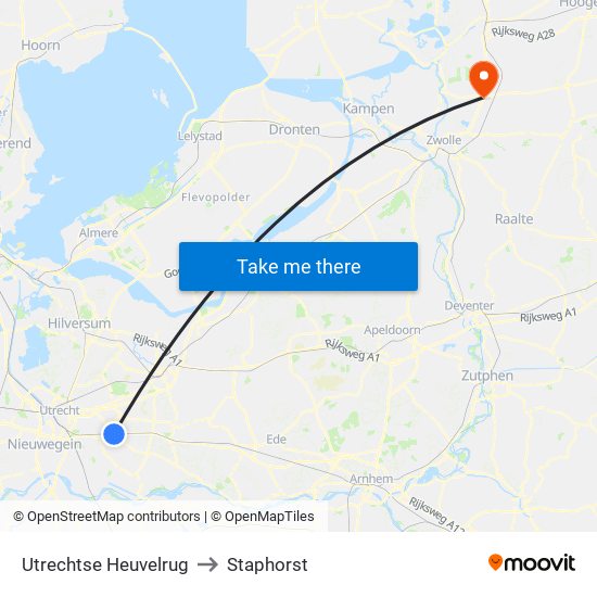Utrechtse Heuvelrug to Staphorst map