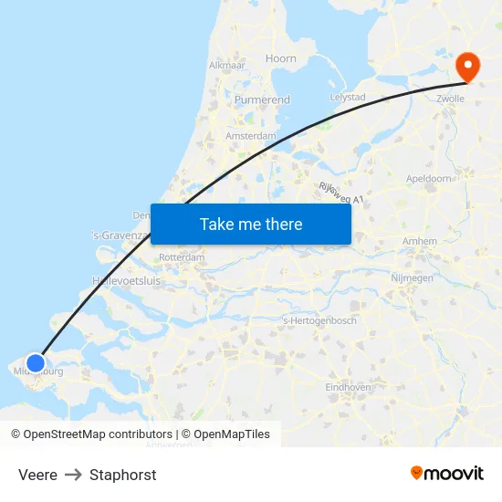 Veere to Staphorst map