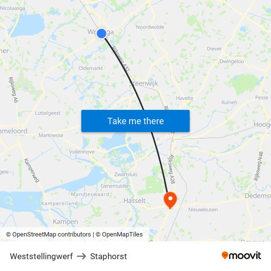 Weststellingwerf to Staphorst map