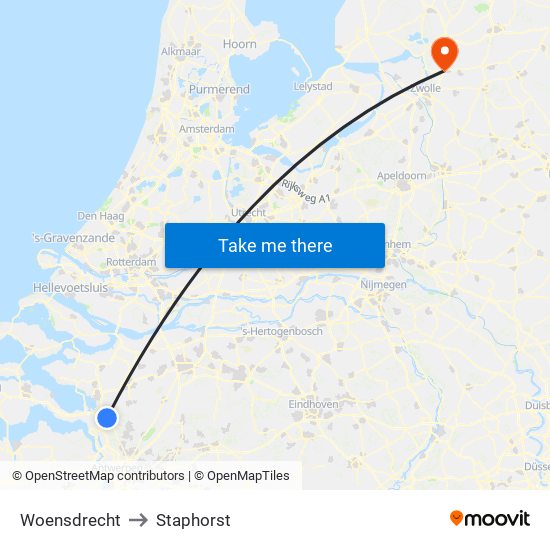 Woensdrecht to Staphorst map