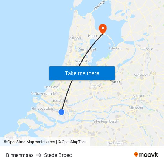 Binnenmaas to Stede Broec map