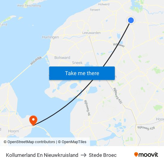 Kollumerland En Nieuwkruisland to Stede Broec map