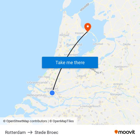 Rotterdam to Stede Broec map