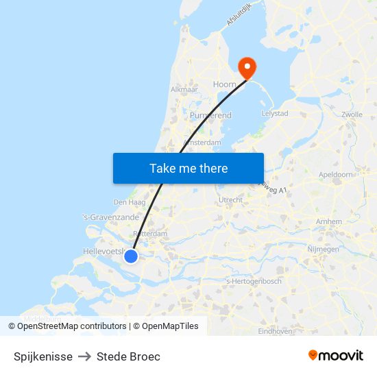 Spijkenisse to Stede Broec map