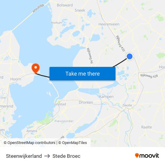 Steenwijkerland to Stede Broec map