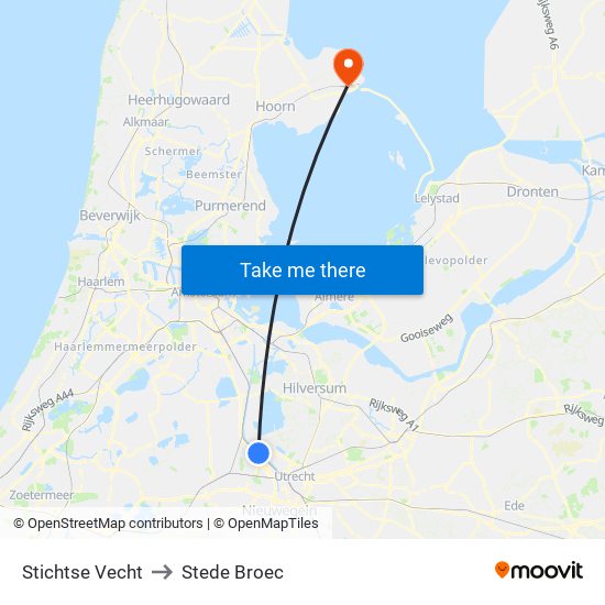 Stichtse Vecht to Stede Broec map