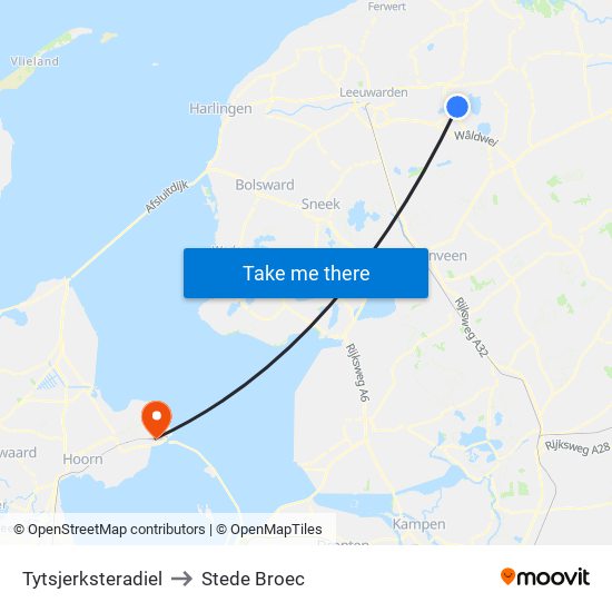 Tytsjerksteradiel to Stede Broec map