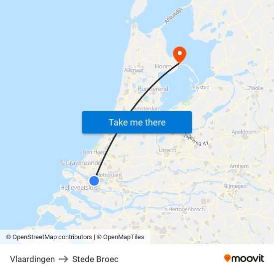 Vlaardingen to Stede Broec map