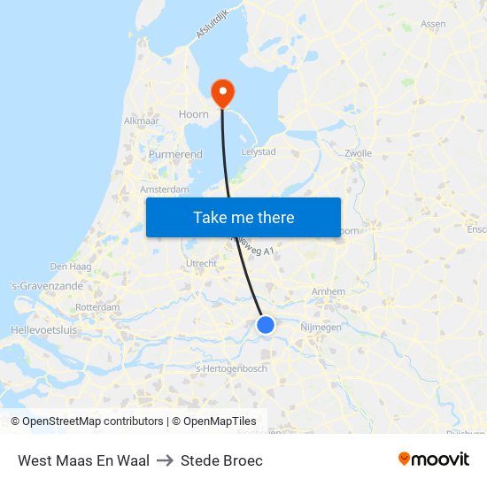 West Maas En Waal to Stede Broec map