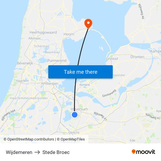 Wijdemeren to Stede Broec map