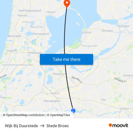 Wijk Bij Duurstede to Stede Broec map