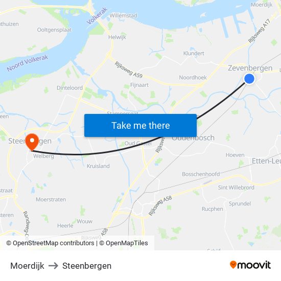 Moerdijk to Steenbergen map