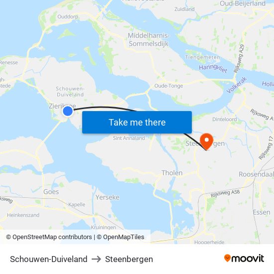 Schouwen-Duiveland to Steenbergen map