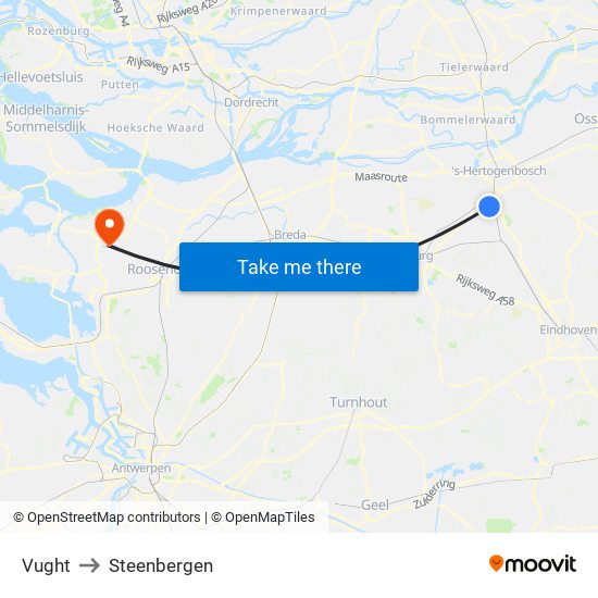 Vught to Steenbergen map