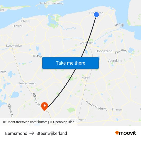 Eemsmond to Steenwijkerland map