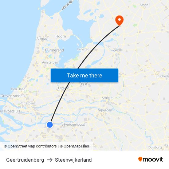 Geertruidenberg to Steenwijkerland map