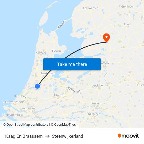 Kaag En Braassem to Steenwijkerland map