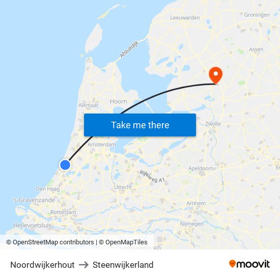 Noordwijkerhout to Steenwijkerland map