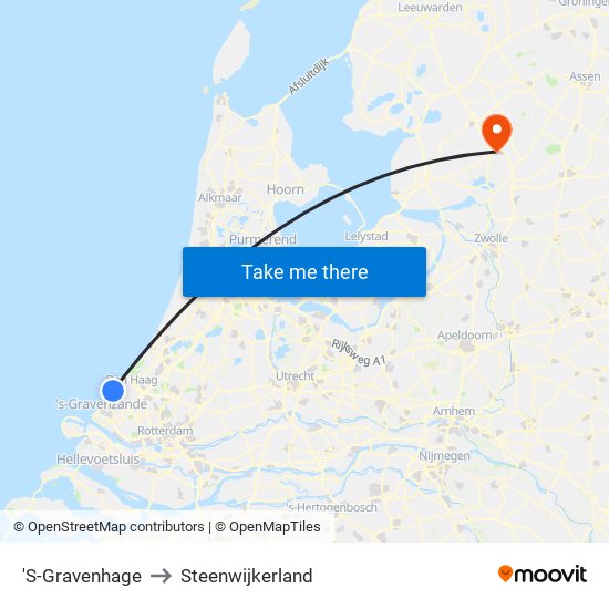 'S-Gravenhage to Steenwijkerland map