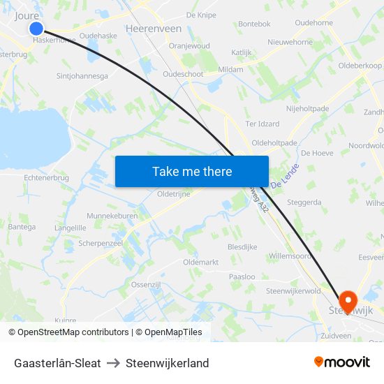 Gaasterlân-Sleat to Steenwijkerland map