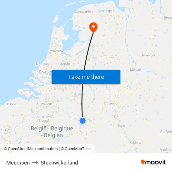 Meerssen to Steenwijkerland map