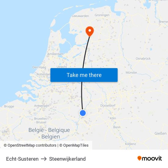 Echt-Susteren to Steenwijkerland map