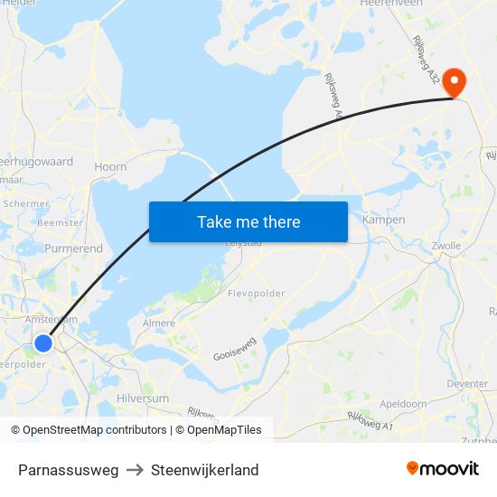 Parnassusweg to Steenwijkerland map