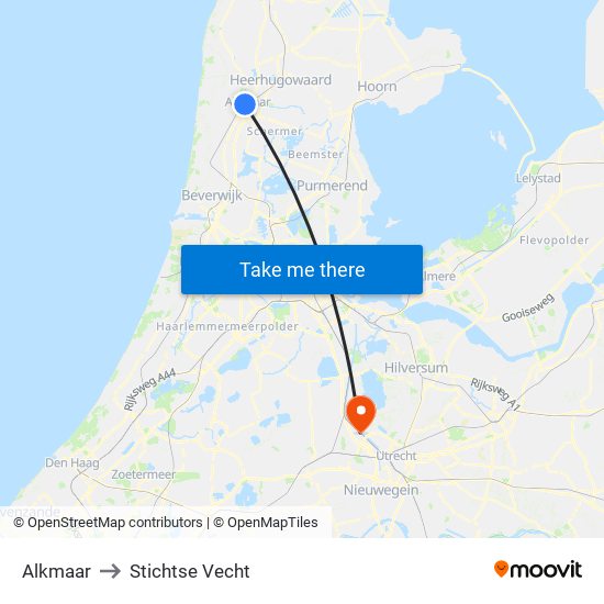 Alkmaar to Stichtse Vecht map