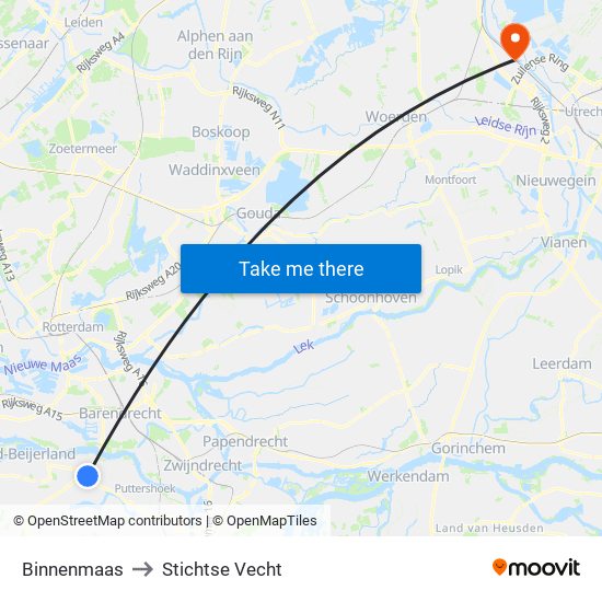 Binnenmaas to Stichtse Vecht map