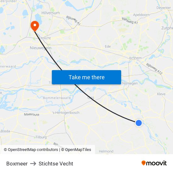 Boxmeer to Stichtse Vecht map