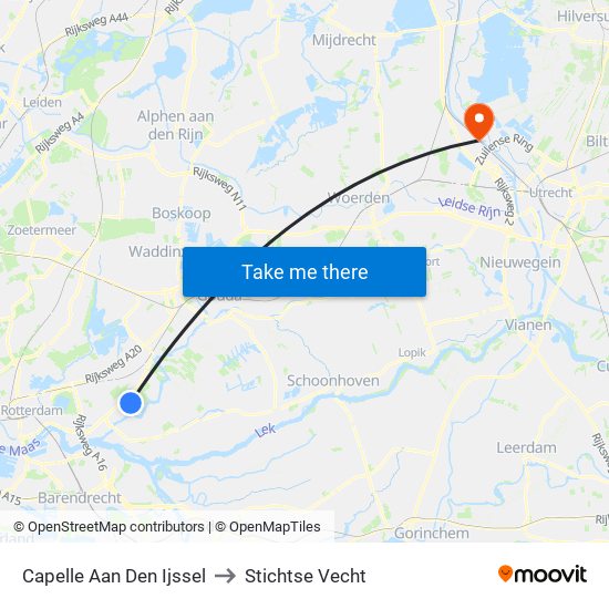 Capelle Aan Den Ijssel to Stichtse Vecht map