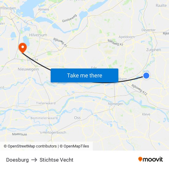 Doesburg to Stichtse Vecht map